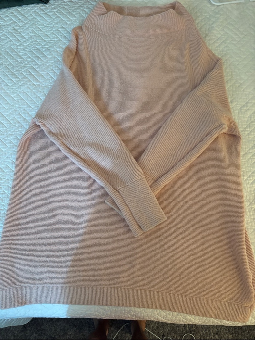 Free People Blush Pink Cowl-Neck Knit Sweater